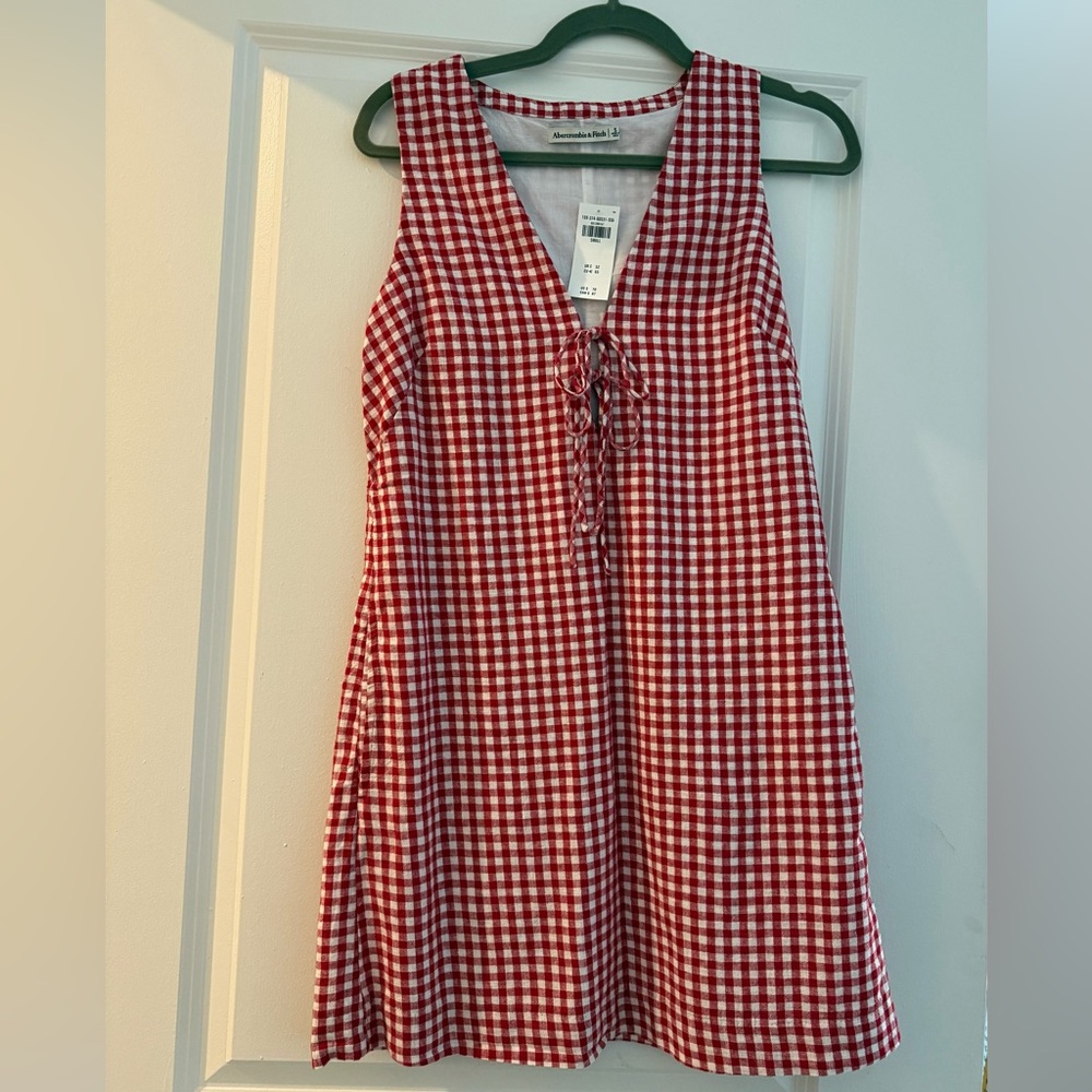 NWT Abercrombie & Fitch Red Gingham Casual Dress